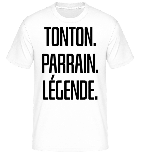Aperçu: Tonton Parrain Légende -  T-Shirt Shirtinator homme - Blanc - Devant