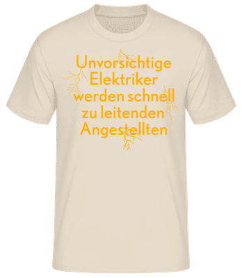 Elektriker Wird Leitender Angestellter - Männer Basic T-Shirt - Creme - Vorne
