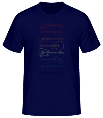  Guitares - T-shirt standard Homme - Bleu marine - Devant