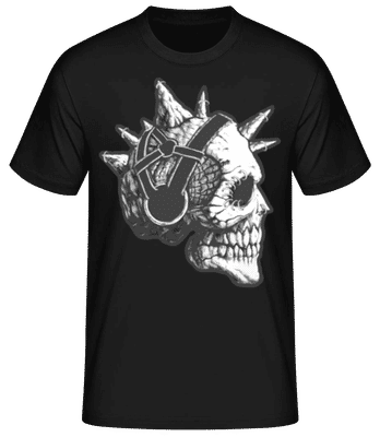 Punk Totenkopf - Männer Basic T-Shirt - Schwarz - Vorne