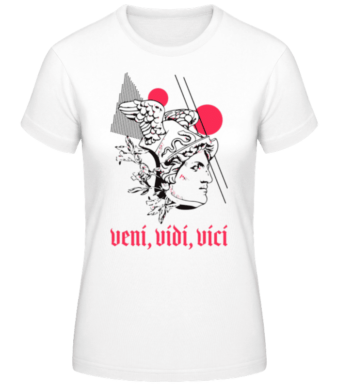 Vista previa: Veni Vidi Vici - Camiseta básica de mujer - Blanco - delante