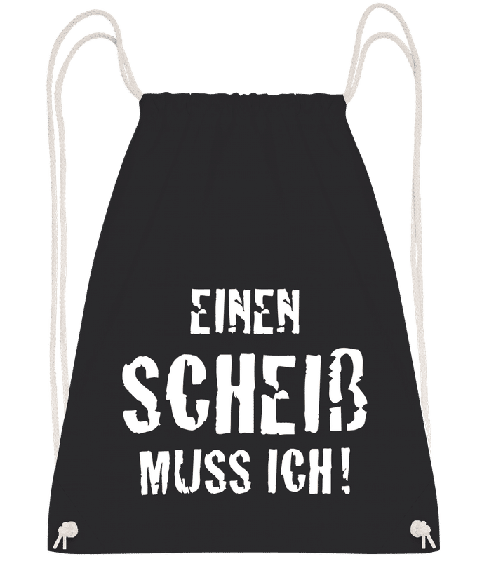 Vorschau: Einen Scheiß Muss Ich - Turnbeutel - Schwarz - Vorn