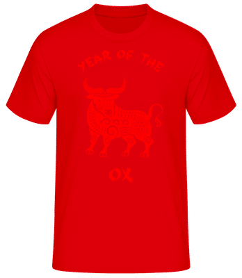 Chinese Zodiac Year Of The Ox - Pánské basic tričko - Červená - Napřed