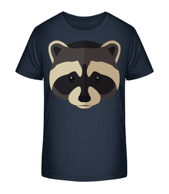 Racoon Comic Shadow - Kid's Organic T-Shirt Stanley Stella 2.0 - Navy - Front