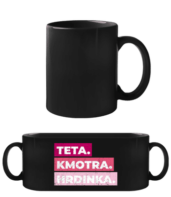 Teta Kmotra Hrdinka - Černý hrnek - Černá - Napřed