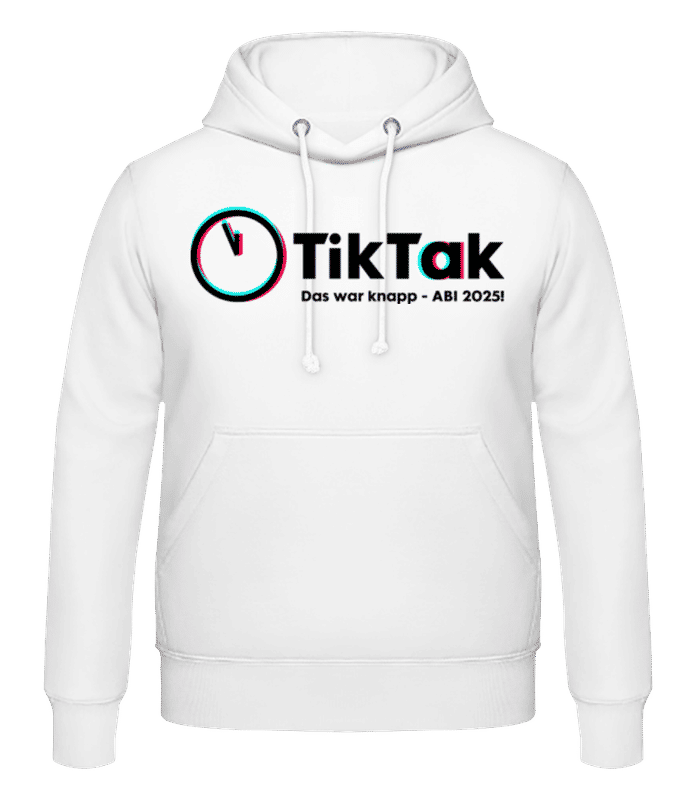 Vorschau: Tik Tak Abi 2025 - Männer Hoodie - Weiß - Vorne