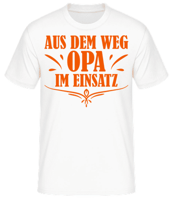 Aus Dem Weg Opa Im Einsatz orange - Männer Basic T-Shirt - Weiß - Vorne