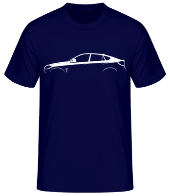 'BMW X6 M (F86)' Silhouette - Männer Basic T-Shirt - Marine - Vorne