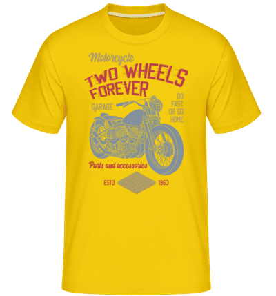 Two Wheels Forever -  Shirtinator Men's T-Shirt - Golden yellow - Front