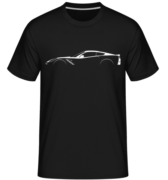Aperçu: 'Chevrolet Corvette C7 St.' Silhouette -  T-Shirt Shirtinator homme - Noir - Devant