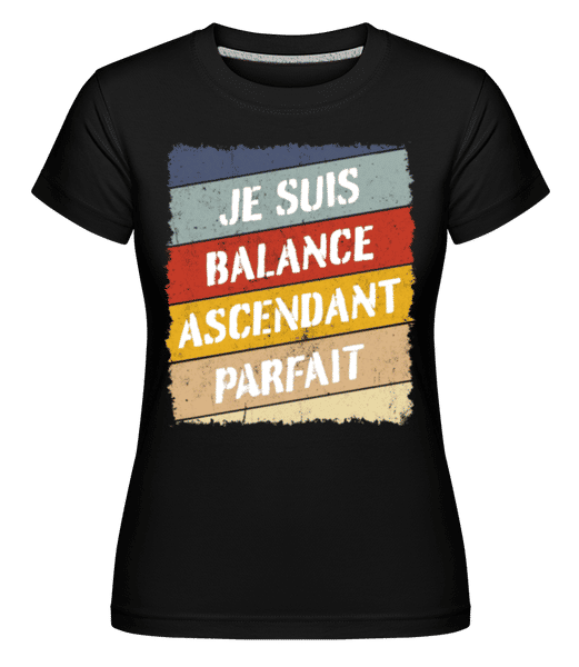 Aperçu: Je Suis Balance Style Rétro -  T-shirt Shirtinator femme - Noir - Devant