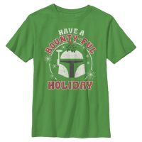 Star Wars - Boba Fett Bountyful Holiday - Vianoce - Detské Tričko - Irish green - Predné