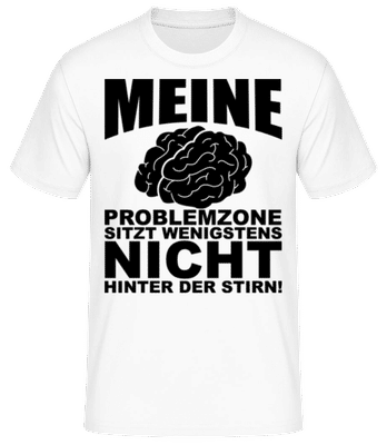 Problemzone Gehirn - Männer Basic T-Shirt - Weiß - Vorne