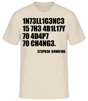 Intelligence Adapt To Changes - Männer Basic T-Shirt - Creme - Vorne