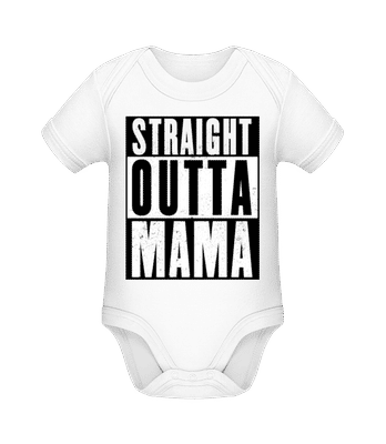 Straight Outta Mama - Bio body pre deti - Biela - Predné