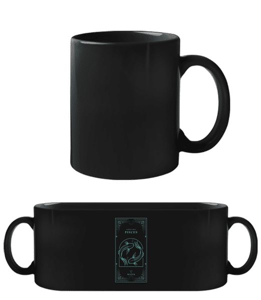 Aperçu: Art Deco Zodiac Sign Pisces - Tasse Noire - Noir - Devant