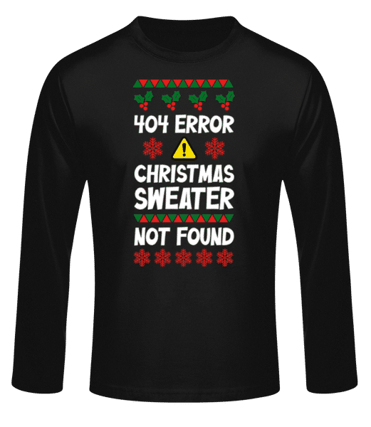 Aperçu: 404 Error Christmas Sweater - T-shirt à manches longues standard Homme - Noir - Devant
