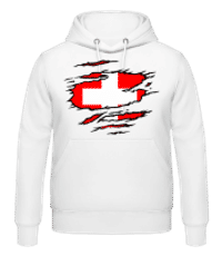 Ripped Flag Switzerland - Sudadera con capucha para hombre - Blanco - delante