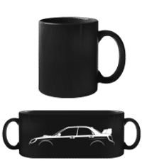 'Subaru Impreza WRX STi 2005' Silhouette - Čierny hrnček - Čierna - Predné