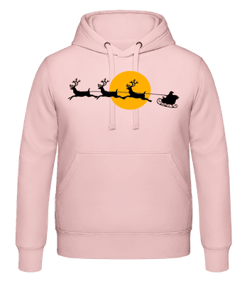 Noël Lune - Sweat à capuche Homme - Rose - Devant