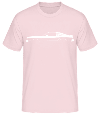 'Ford Mustang II Cobra 1977' Silhouette - Männer Basic T-Shirt - Rosa - Vorne