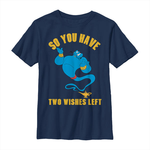 Preview: Disney - Aladdin - Genie Mo Wishes - Kids T-Shirt - Navy - Front
