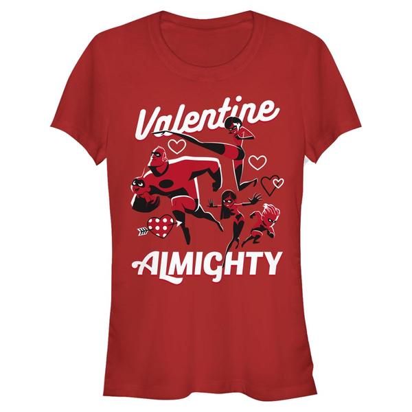 Aperçu: Pixar - Les Indestructibles - Photo de groupe Valentine Almighty - Valentine's Day - Femme T-shirt - Rouge - Devant