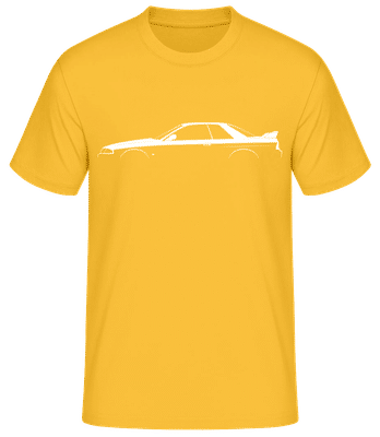 'Nissan Skyline GT-R (R32)' Silhouette - T-shirt standard Homme - Jaune doré - Devant