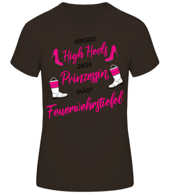 Vergiss High Heels - Frauen Basic T-Shirt - Braun - Vorne