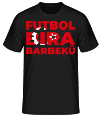 Futbol Bira Barbekü - Pánské basic tričko - Černá - Napřed