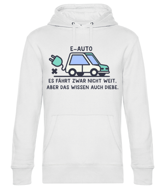 Vorschau: E Auto - Unisex Premium Hoodie - Weiß - Vorne