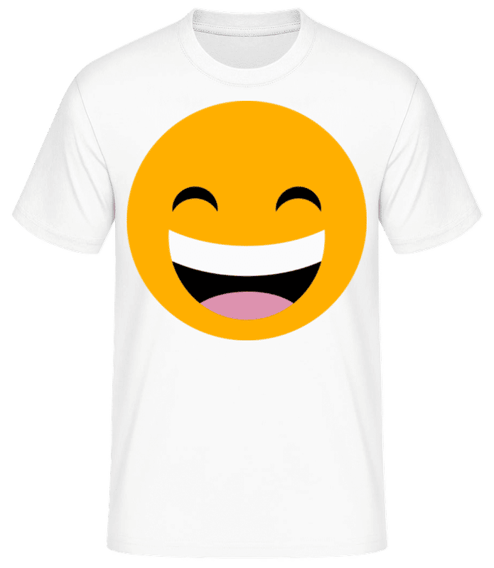 Preview: Laughing Smiley - Men's Basic T-Shirt - White - Front
