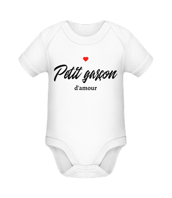 Petit Garçon D'amour - Body manches courtes bio - Blanc - Devant