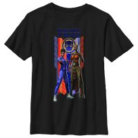 Marvel - Black Panther Wakanda nechť žije - Shuri & Okoye Wakanda Forever Duo Banner - Dětské Tričko - Černá - Napřed