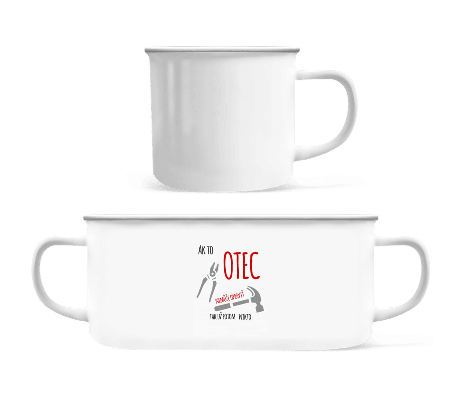 Náhľad: Ak otec nemožno opraviť - Smaltovaný hrnček - Biela - Predné