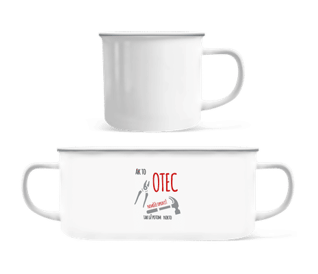 Ak otec nemožno opraviť - Smaltovaný hrnček - Biela - Predné