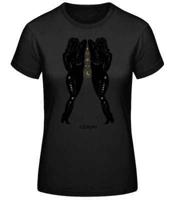 Female Zodiac Sign Gemini - Dámske basic tričko - Čierna - Predné