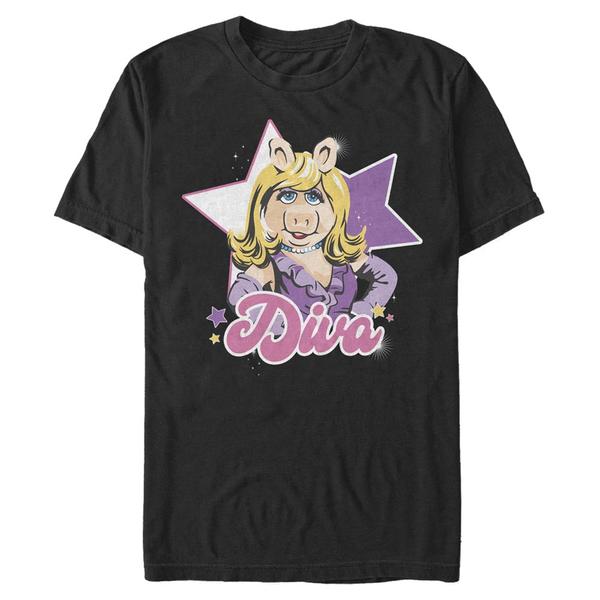 Aperçu: Disney Classics - Muppet Show - Miss Piggy Diva Piggy - Homme T-shirt - Noir - Devant