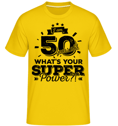 50 Years Super Power -  Shirtinator Men's T-Shirt - Golden yellow - Front