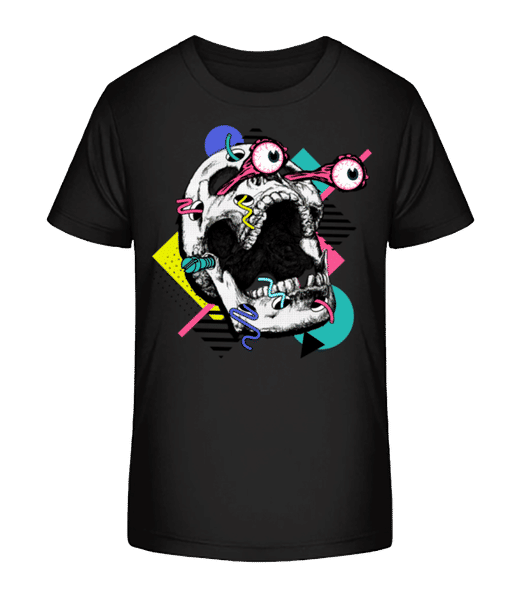 Aperçu: Crâne Choqué - T-shirt bio Enfant Stanley Stella 2.0 - Noir - Devant