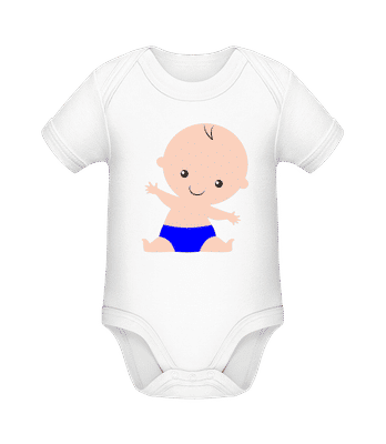 Baby Junge - Baby Bio Strampler - Weiß - Vorne