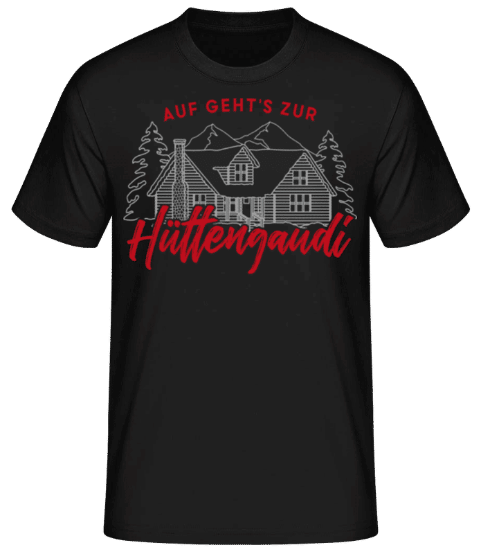 Vorschau: Auf Geht's Zur Hüttengaudi - Männer Basic T-Shirt - Schwarz - Vorne