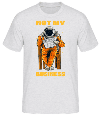 Astronaut Not My Business - Männer Basic T-Shirt - Grau meliert - Vorne