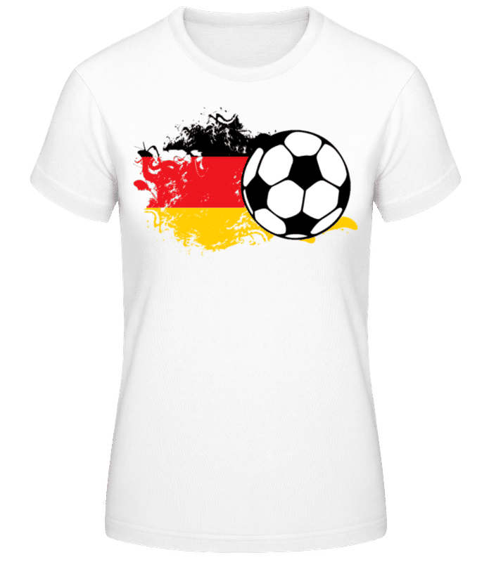 Vorschau: Deutschland Fahne Fußball - Frauen Basic T-Shirt - Weiß - Vorne