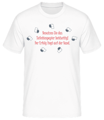 Der Erfolg Liegt Auf Der Hand - Männer Basic T-Shirt - Weiß - Vorne