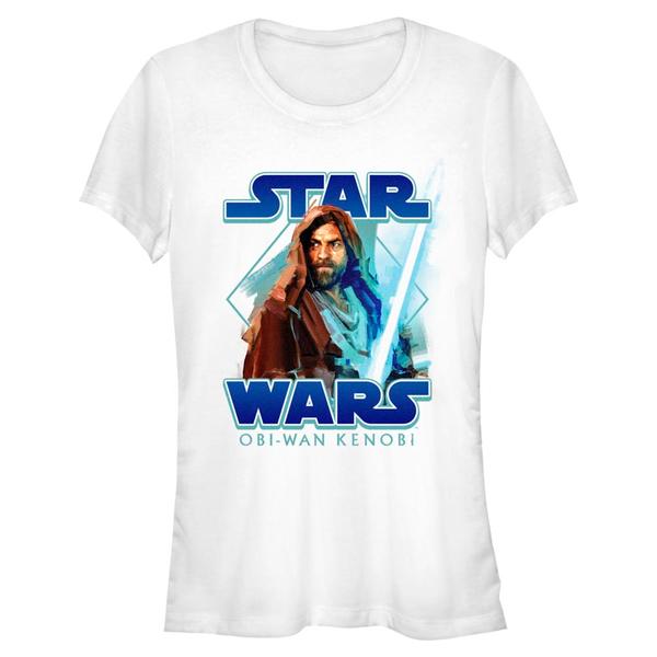 Aperçu: Star Wars - Obi-Wan Kenobi - Obi-Wan Kenobi Painterly with Logo - Femme T-shirt - Blanc - Devant