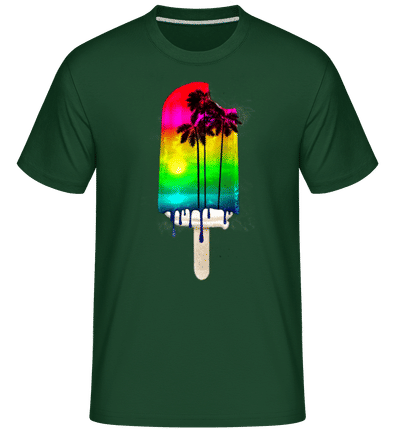 Palm Trees Ice Cream -  Shirtinator Men's T-Shirt - Bottle green - Front