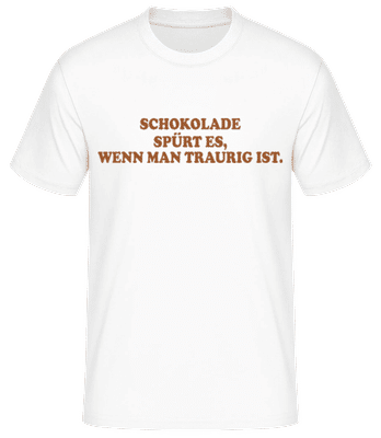 Schokoladengespür - Männer Basic T-Shirt - Weiß - Vorne