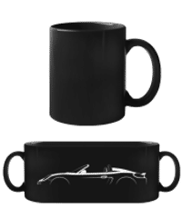 'Porsche Boxster 981 Spyder' Silhouette - Tasse Noire - Noir - Devant