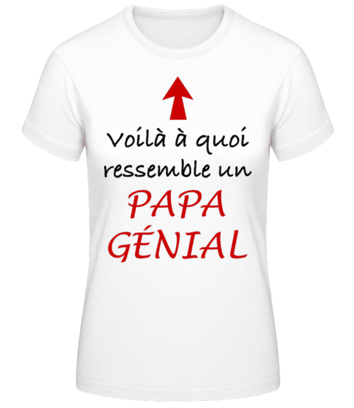 Aperçu: Papa Génial Flèche - T-shirt femme B&C - Blanc - Devant